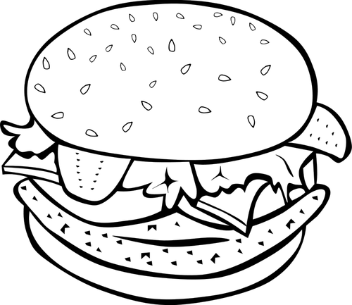 Uma ilustração em vetor fast-food frango hambúrguer