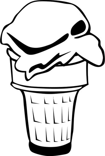 Cone ice-cream vector drawing