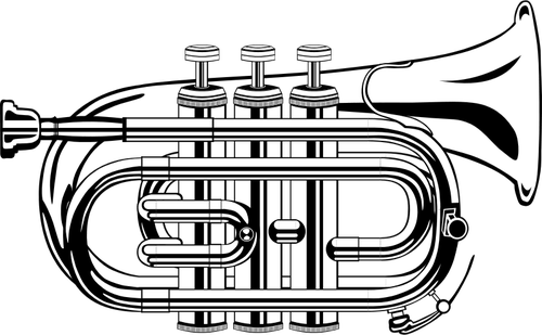 Ilustração em vetor de trompete de bolso