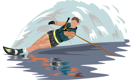 Vector afbeelding van water skiër