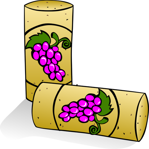 Disegno del tappo di sughero per una bottiglia di vino vettoriale