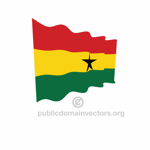 ガーナのベクトル旗を振っています。