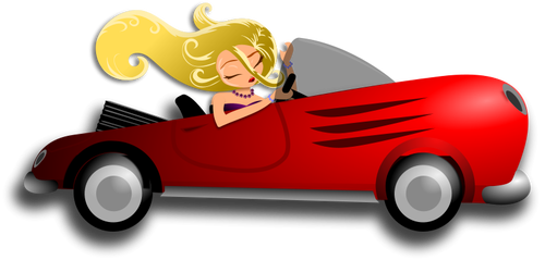 Trendy meisje rijden coupe vector afbeelding