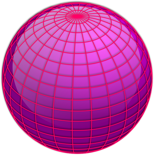 صورة متجهة لشكل الكرة الأرضية الوردي
