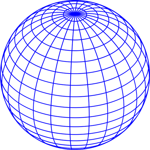 Vektor ilustrasi biru Globe kabel