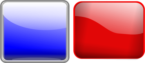 Červená a modrá tlačítka vektorové ilustrace