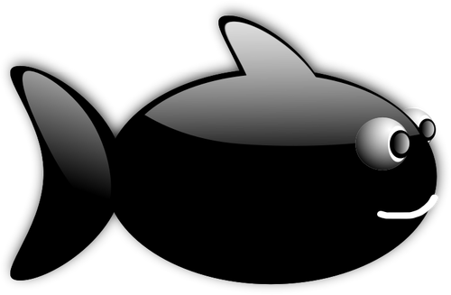 Glossy black fish vector illustration