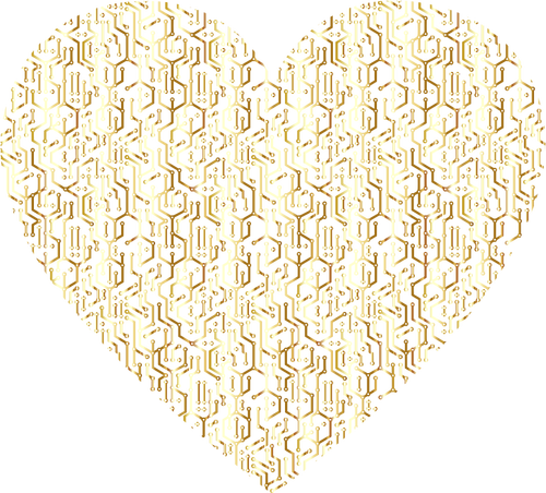 Gouden elektronische hart