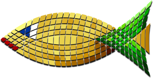 Vector de la imagen de cerámica pescado dorado