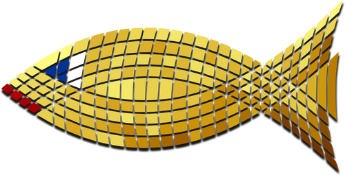 Vectorul miniaturi de mozaic de goldfish