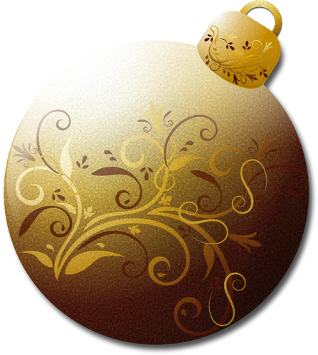 Julgran ornament i guld vektorbild