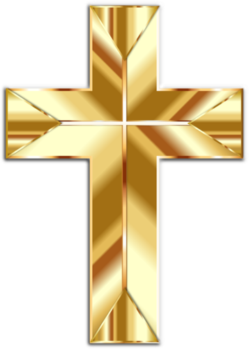 Vector clip art of gold cross