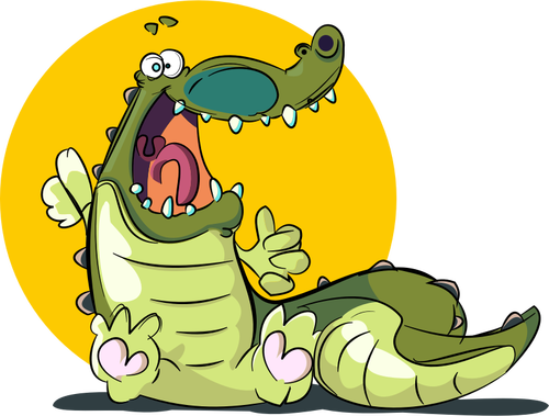 رسم متجه لرسم تمساح مبتسم