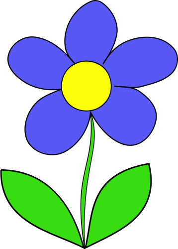 Векторный рисунок цветка синего цвета