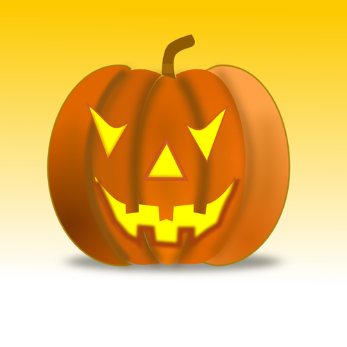 Ilustração em vetor de abóbora de Halloween em fundo amarelo
