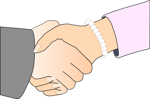 Handshake muž a žena, vektor