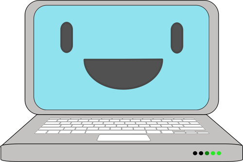 Laptop-Symbol mit einem Lächeln-Vektor-illustration
