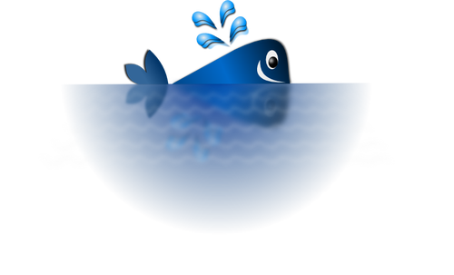Ilustración de vector feliz ballena azul