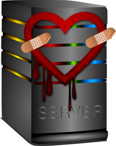 Vector graphics of heartbleed server