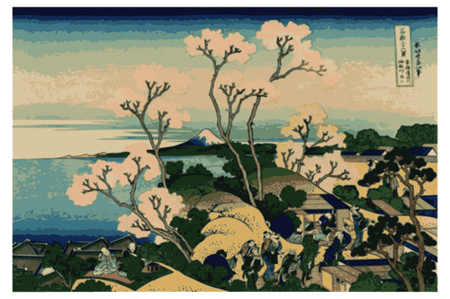 Illustration der Ansicht des Fujisan aus Gotenyama, Shingawa