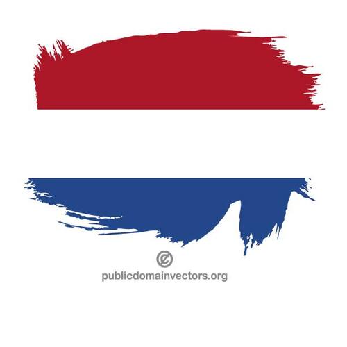 Penseelstreek in kleuren van Nederlandse vlag