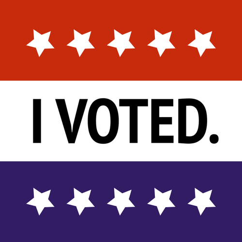 He votado nos dibujo vectorial de elección banner