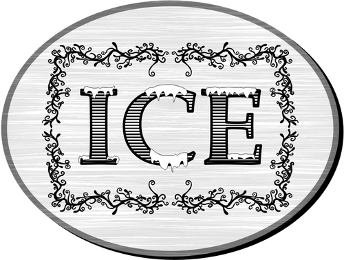 סגנון ויקטוריאני קרח סימן בתמונה וקטורית