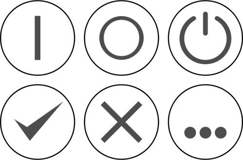 Vectorillustratie van monochroom selectie van macht pictogrammen