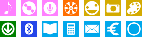 Vektortegning utvalg av farge smartphone ikoner