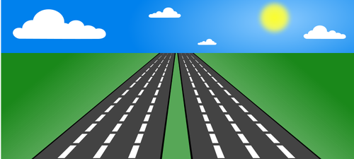 Illustration vectorielle de route ouverte