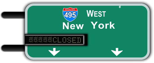Vector afbeelding van interstate highway teken met een LED-display