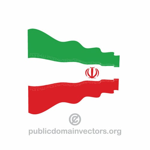 Fluturând steagul vectorial iranian