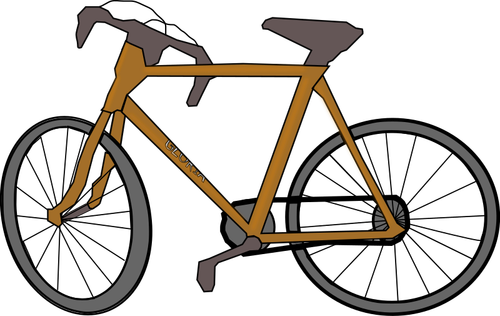 Tegneserie brun sykkel fargebilde.
