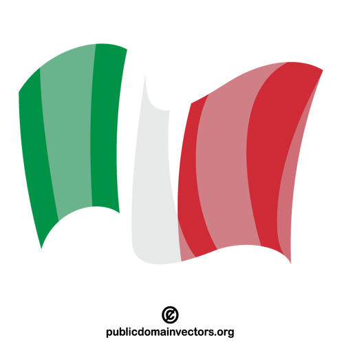 Italienische wehende Flagge
