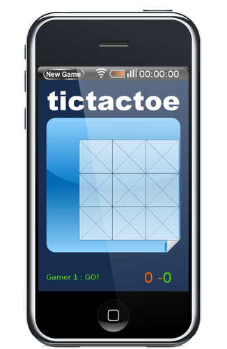 IPhone mit Tictactoe Spiel auf Bildschirm-Vektor-Bild