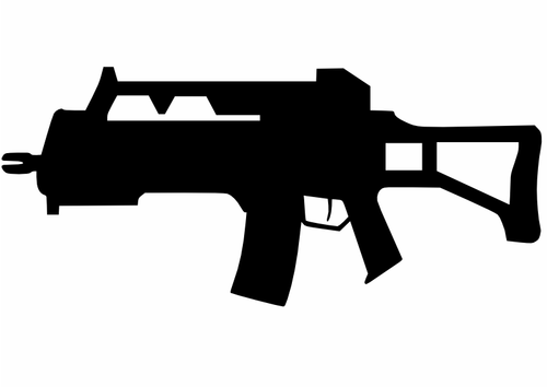Assault rifle silhouette vector image