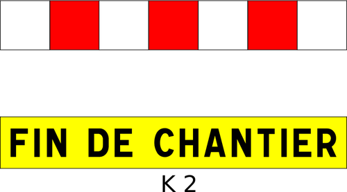 Illustration vectorielle de fin de panneau de signalisation Français de construction