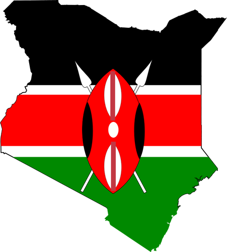 केन्या के नक्शे झंडा वेक्टर क्लिप आर्ट