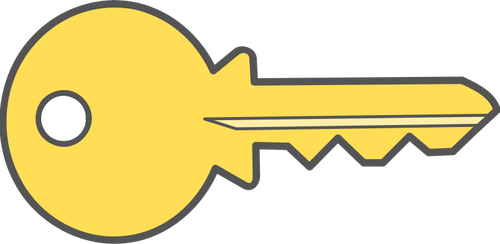 Gult lock nyckel vektorbild