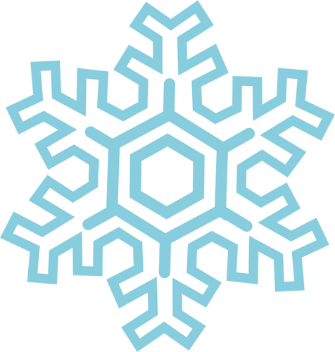 ベクトル クリップ アート青ストレートの形をした雪の結晶