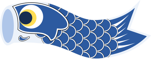 Vector clip art of dark blue Koinobori