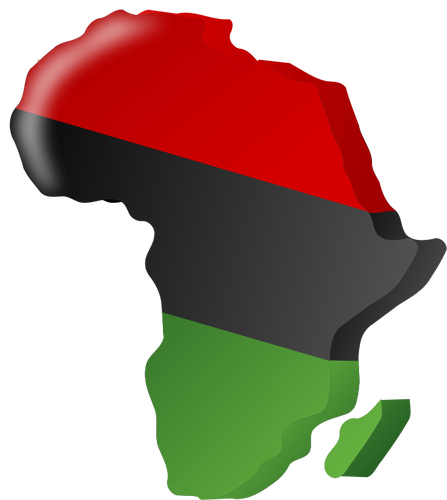Флаг Гамбии в форме Африки векторные картинки