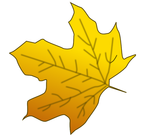 Grafika wektorowa liść klonu żółty