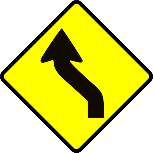 Кривая в дороге осторожно знак векторное изображение