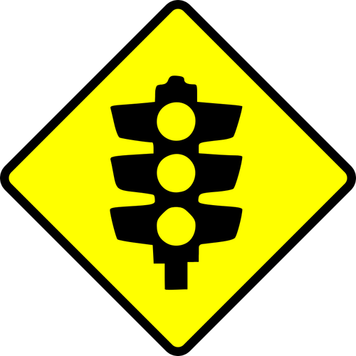 Trafikljus Varning tecken vektorbild