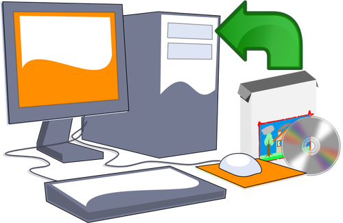 Computersoftware CD vector illustraties installeren