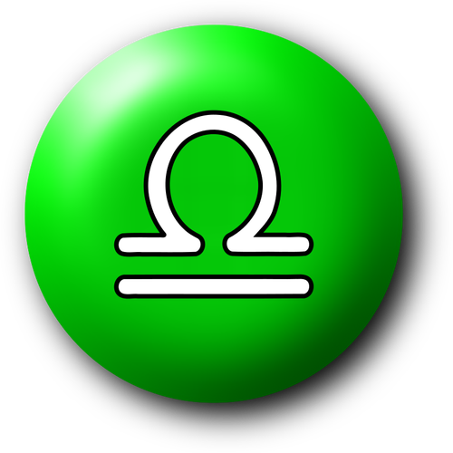 Green libra symbol