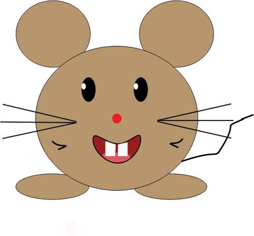Vektor ilustrasi tersenyum coklat kartun mouse
