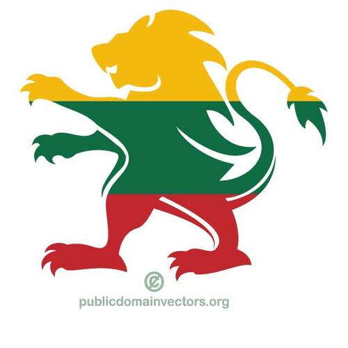 Flaga Litwy w kształt lew