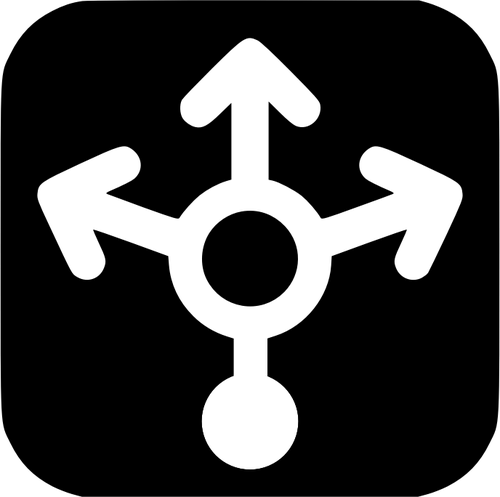 Kuormituksen tasaaja mustavalkoisen kuvakkeen vektorikuvake